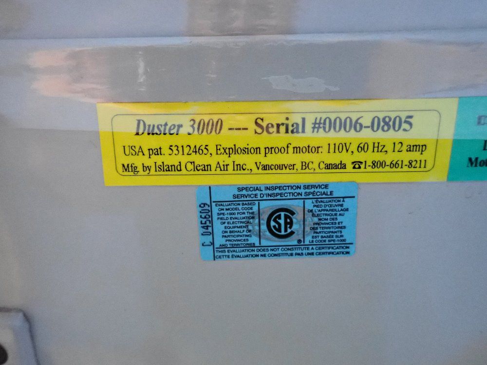 Island Clean Air Inc. Dust Collector - Duster 3000