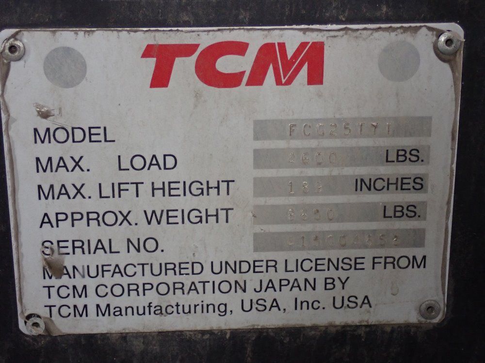 Tcm 4600 Lbs Propane Forklift - Fcg25t7t