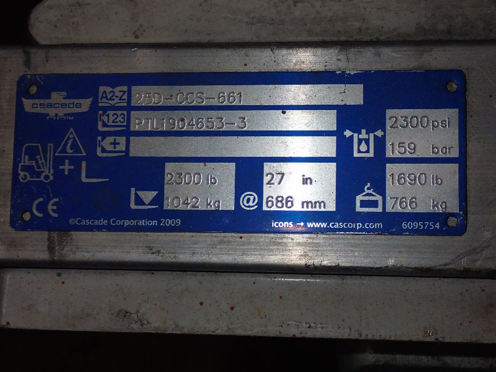 Cascade 2300# Forklift Clamp Attachment - 25d-ccs-661