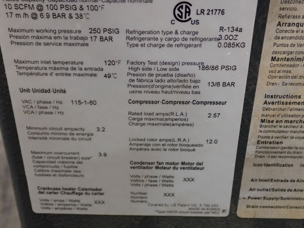 Hankison Air Dryer - Hpr5-10