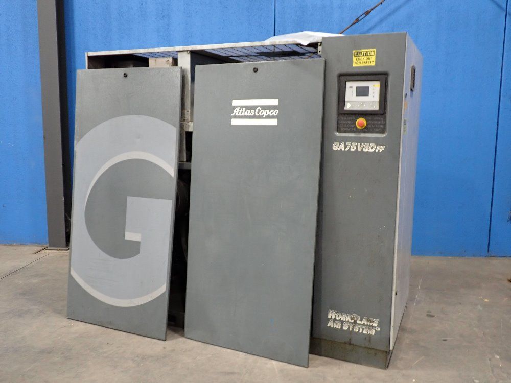 Atlas Copco 100 Hp Air Compressor - Ga75vsd-175wff
