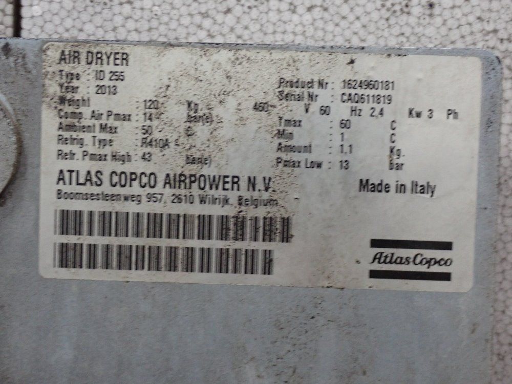 Atlas Copco 100 Hp Air Compressor - Ga75vsd-175wff