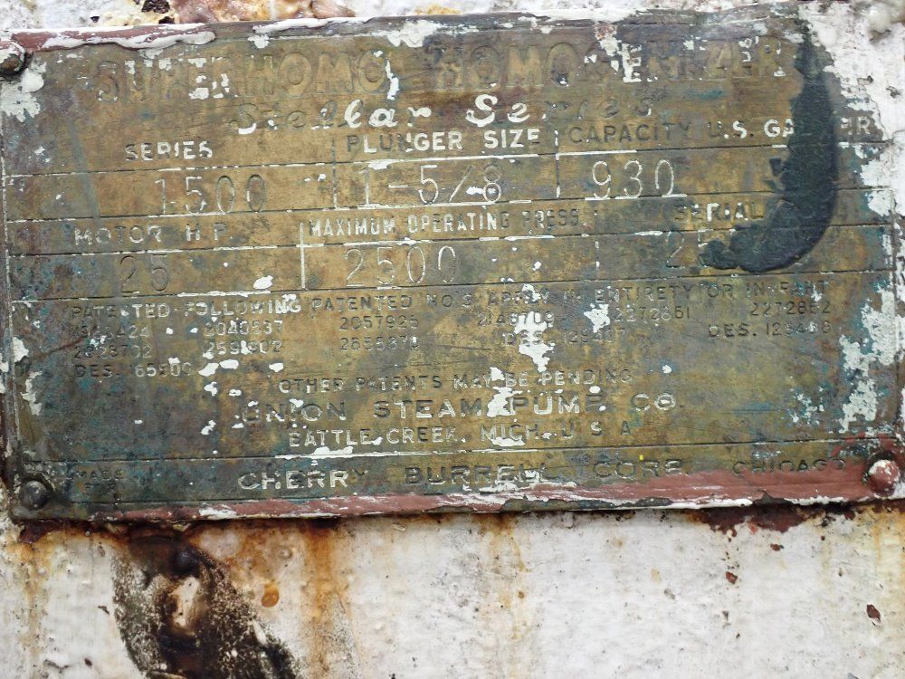 930 Gal Superhomo Homogenizer - 1500 Series