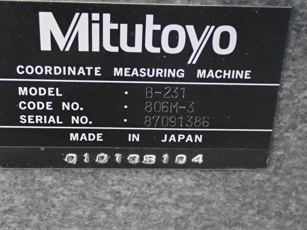 Mitutoyo 1/6 Hp Cmm - B-231