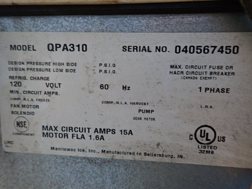 Manitowoc Ice Machine - Qpa310