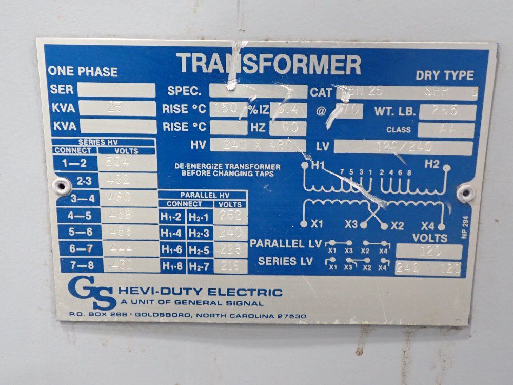 Hevi Duty 25kva Transformer