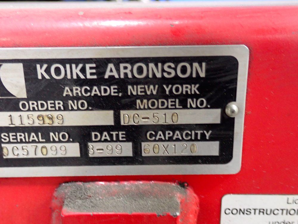 Koike Aronson 60" X 120" Plasma Cutter - Dc-510