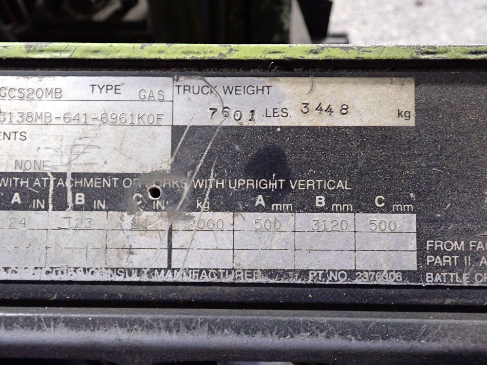 Clark 4000 Lbs Propane Forklift - Gcs20mb