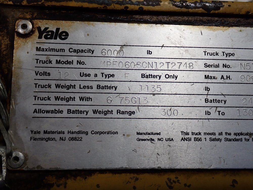 Yale 6000 Lbs Electric Pallet Jack - Mpe060scn12t2748