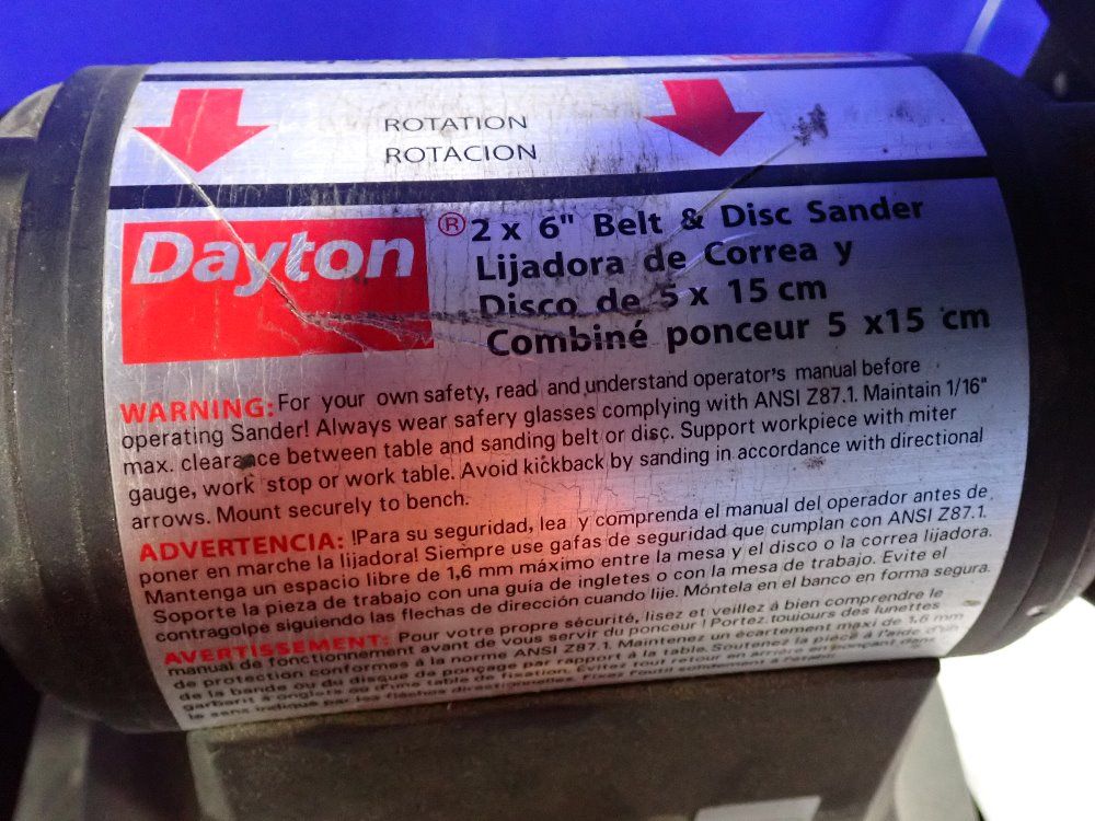 Dayton 6"/2" Disc/belt Sander - 6y945b