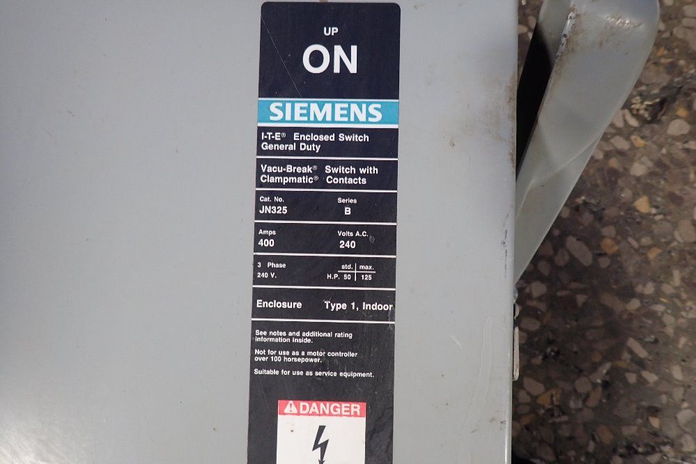 Siemens 400 Amps Fusible Disconnect - Jn325