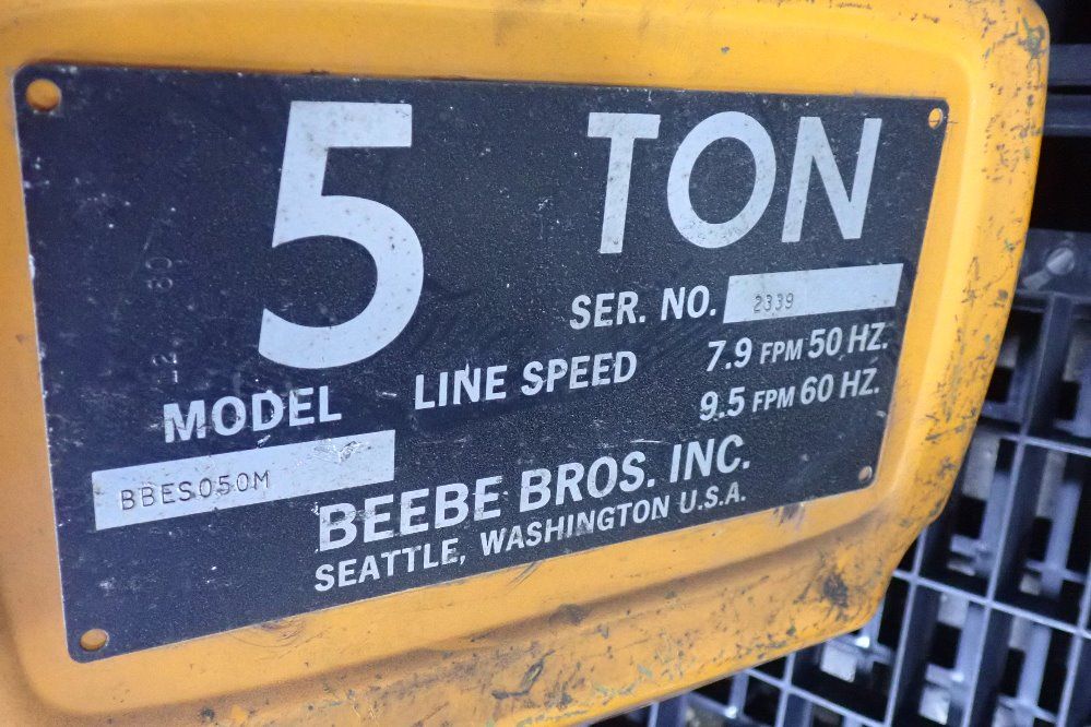 Beebe Bros Inc 5 Ton Hoist - Bbes050m