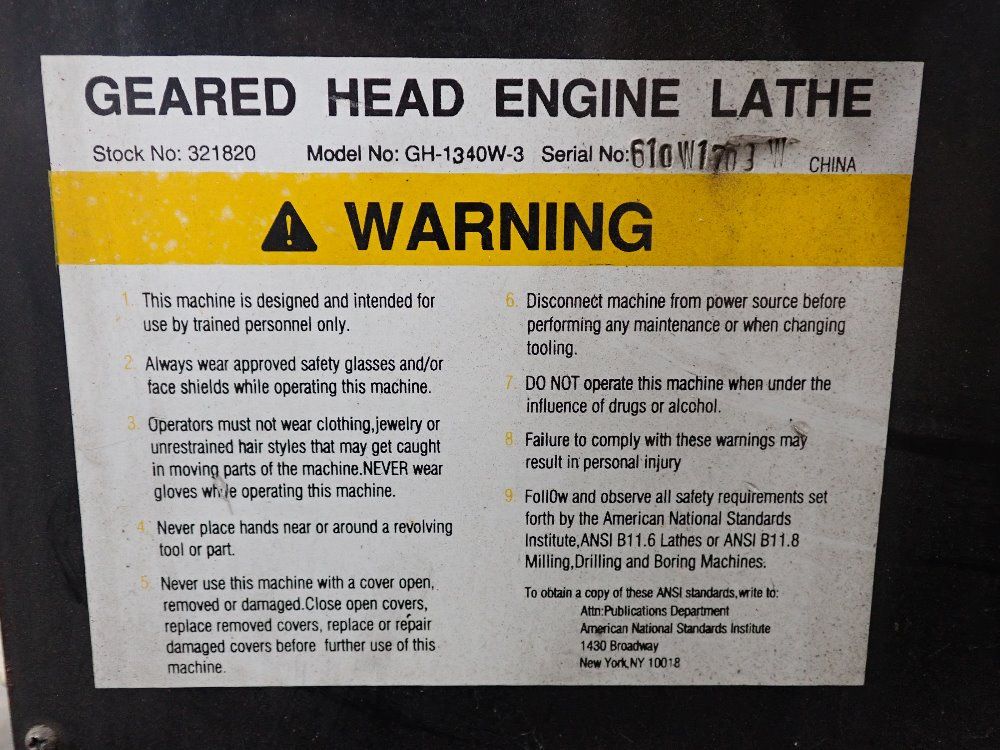 Jet 13" Swing, 40" Centers, 40-1800rpm Lathe - Gh-1340w-3