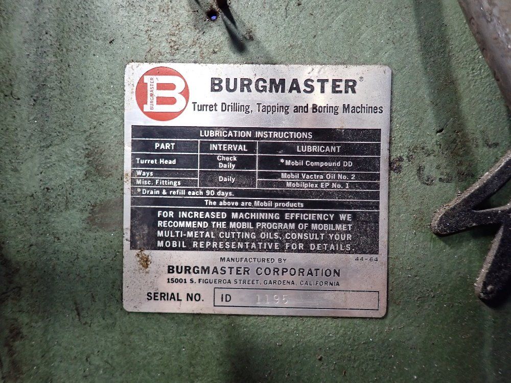 Burgmaster Drill/tapping Unit