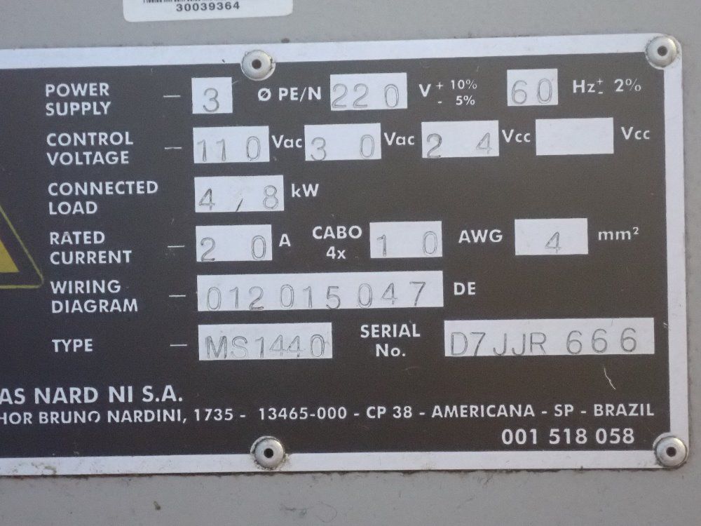 Nardini 16"x56"/8 Kw Lathe - Ms1440