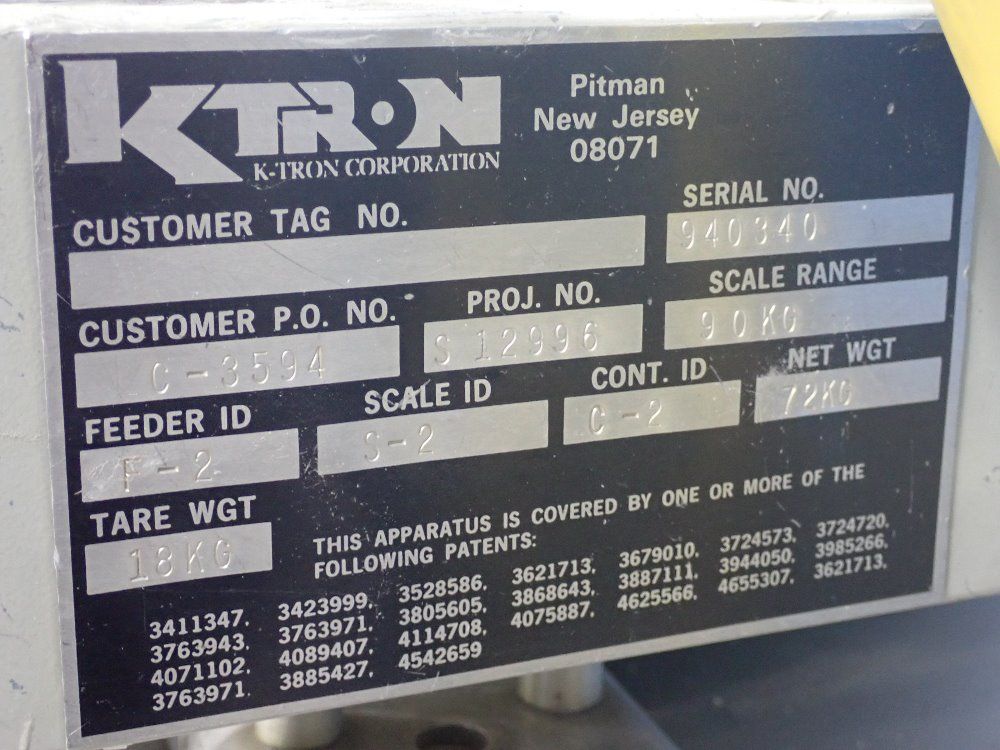 K-tron Corp. 90 Kg. (198.41 Lbs.) Filter Machine