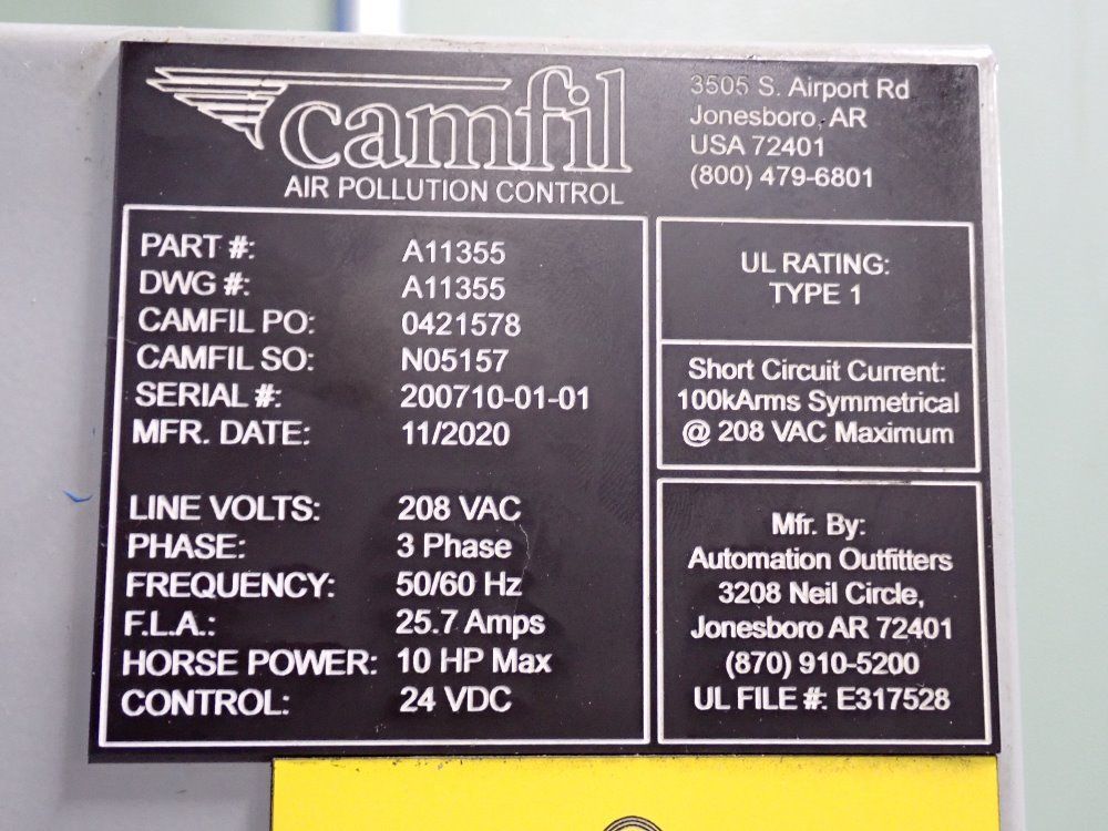 Camfil 10 Hp Dust Collector - Em Prof. 6.0