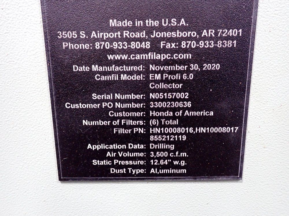 Camfil 10 Hp Dust Collector - Em Prof. 6.0