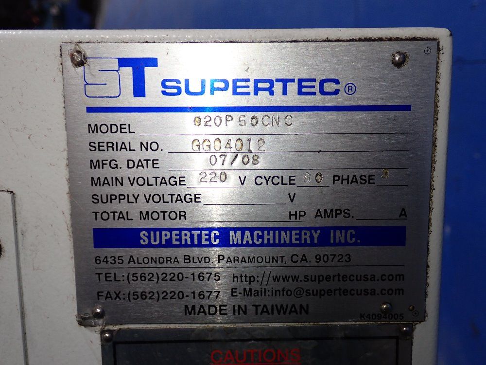 St Supertec 2008 St Supertec G20p50cnc Cnc Cylindrical Grinder