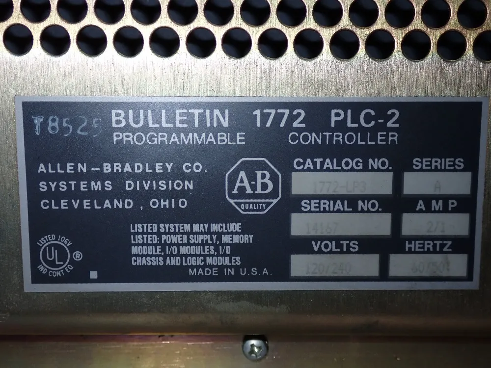 Allen-bradley 2a/ 250vac Plc2/30 Programmable Controller - 1772-lp3