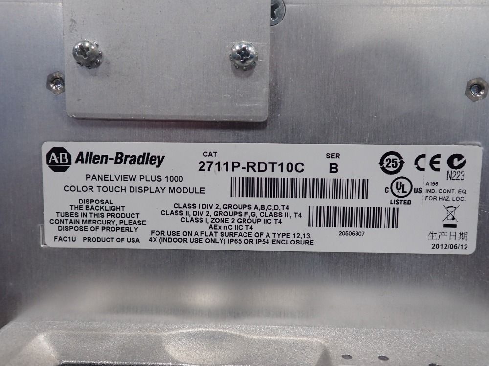 Allenbradley Panelview Plus 1000 Color Touch Display Module