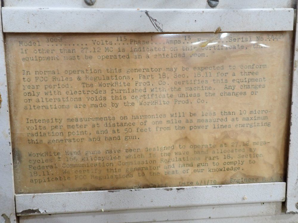 Workrite 3000 Welder - 3000