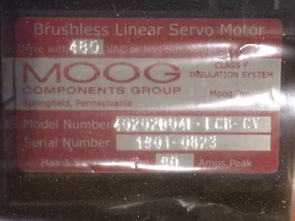 Moog Brushless Linear Servo Motor