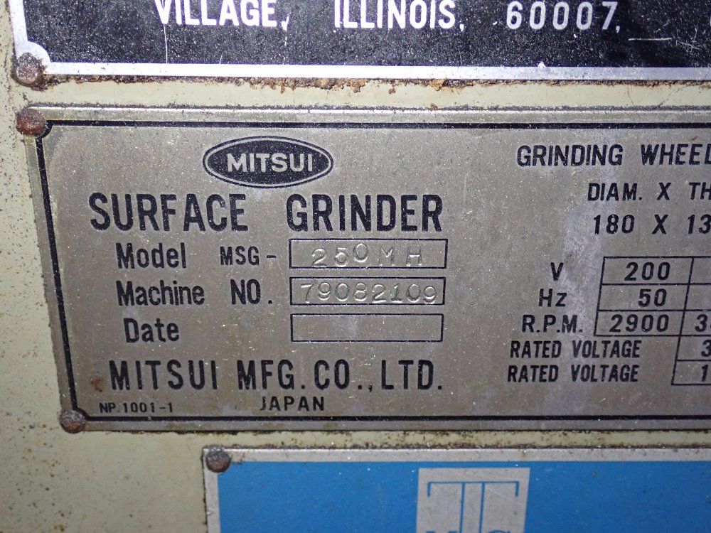 Mitsui Mitsui Msg250mh Surface Grinder