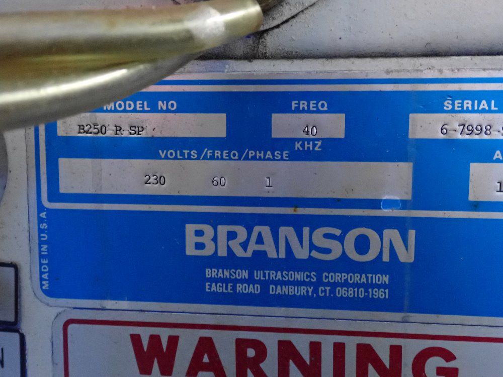 Branson Branson B250rsp Ultrasonic Vapor Degreaser