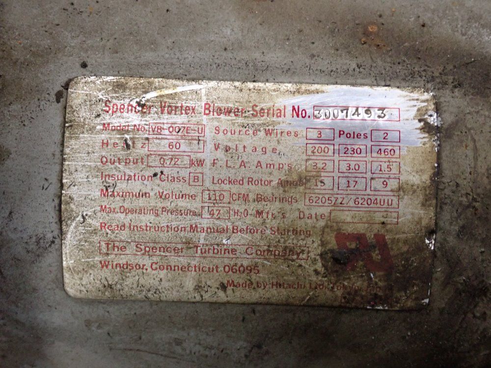 Hitachi .72 Kw Vacuum Pump - V8-007e-u