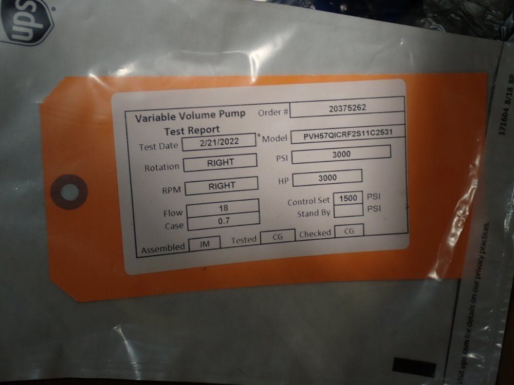 Vickers 2022 Vickers Pvh57qicrf2s11c2531 Pump