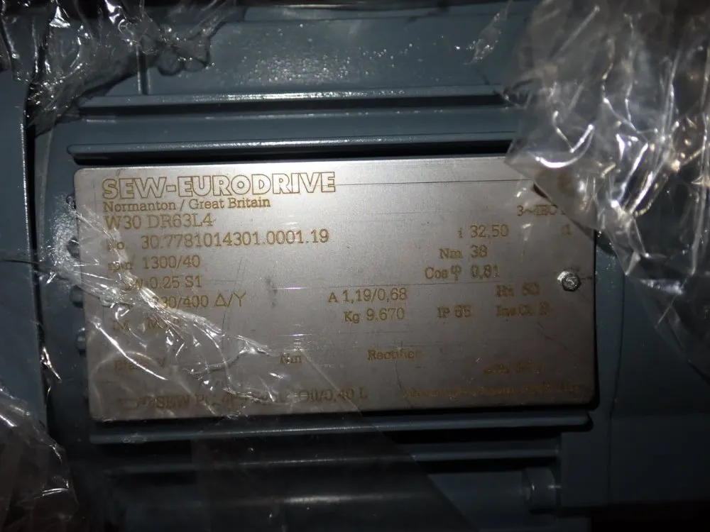 Sew Eurodrive 0.25 Kw Gear Drive - W30dr63l4