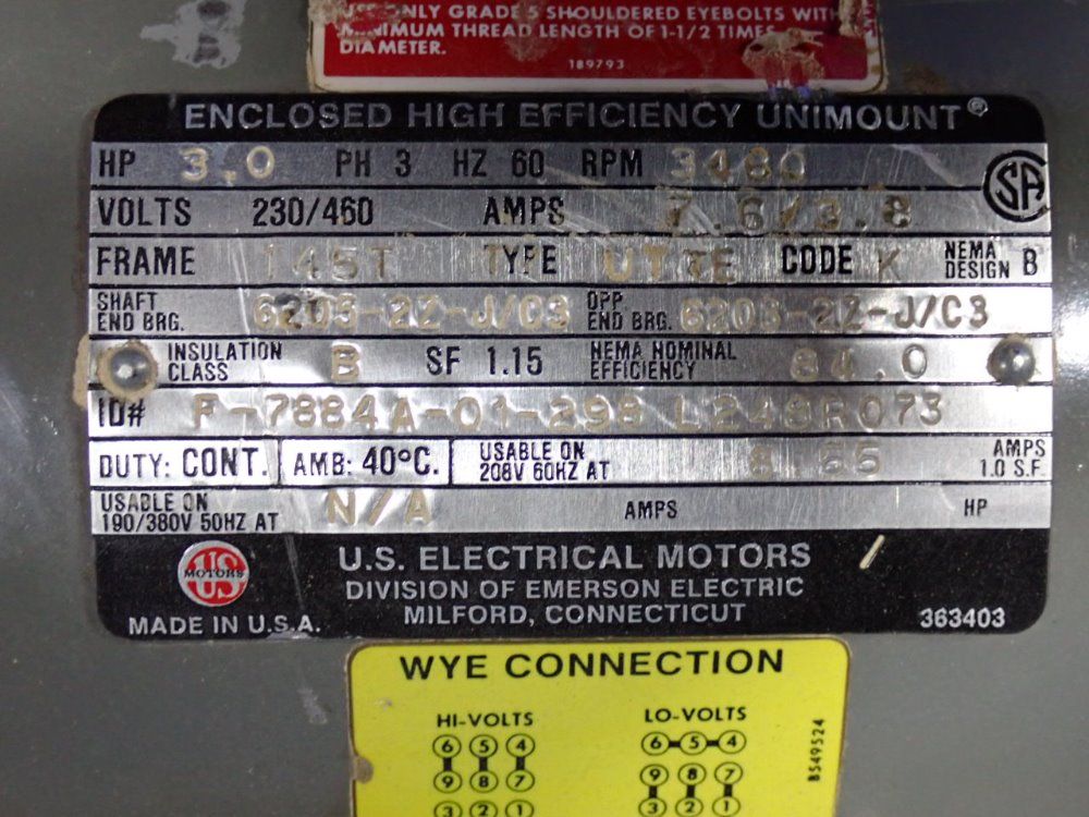 Us Electrical Motors 3 Hp Motor