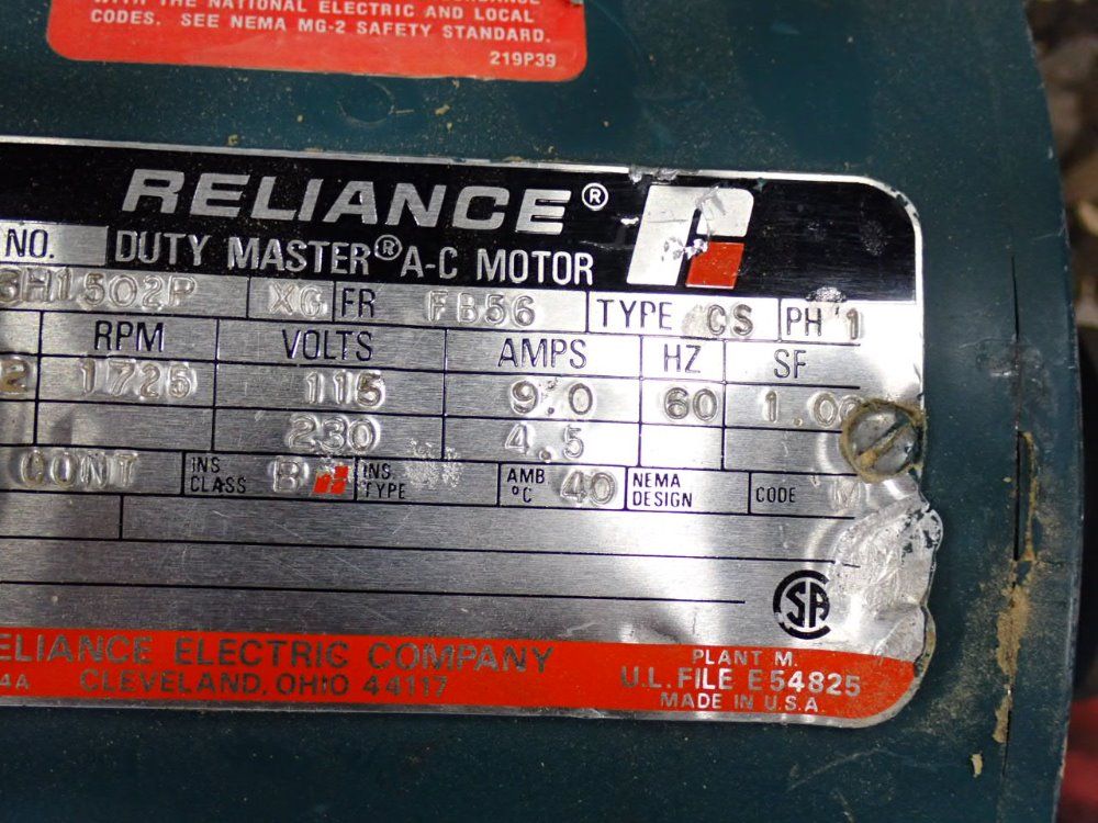 Reliance Electric 12 Hp Motor