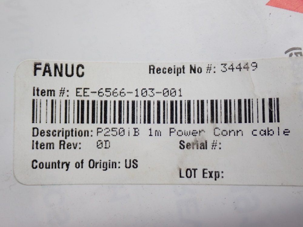Fanuc Robotics Power Cable