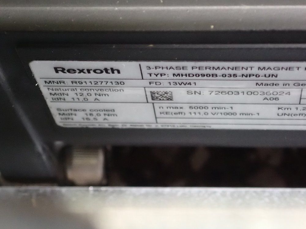 Rexroth Mhd090b-035-np0-un Permanent Magnet Motor - Mhd090b-035-np0-un