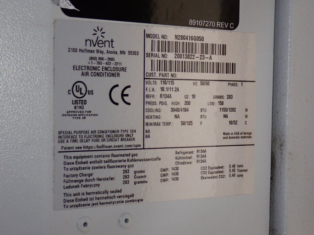 Nvent 4104 Btu N280416g050 Air Conditioner - N280416g050