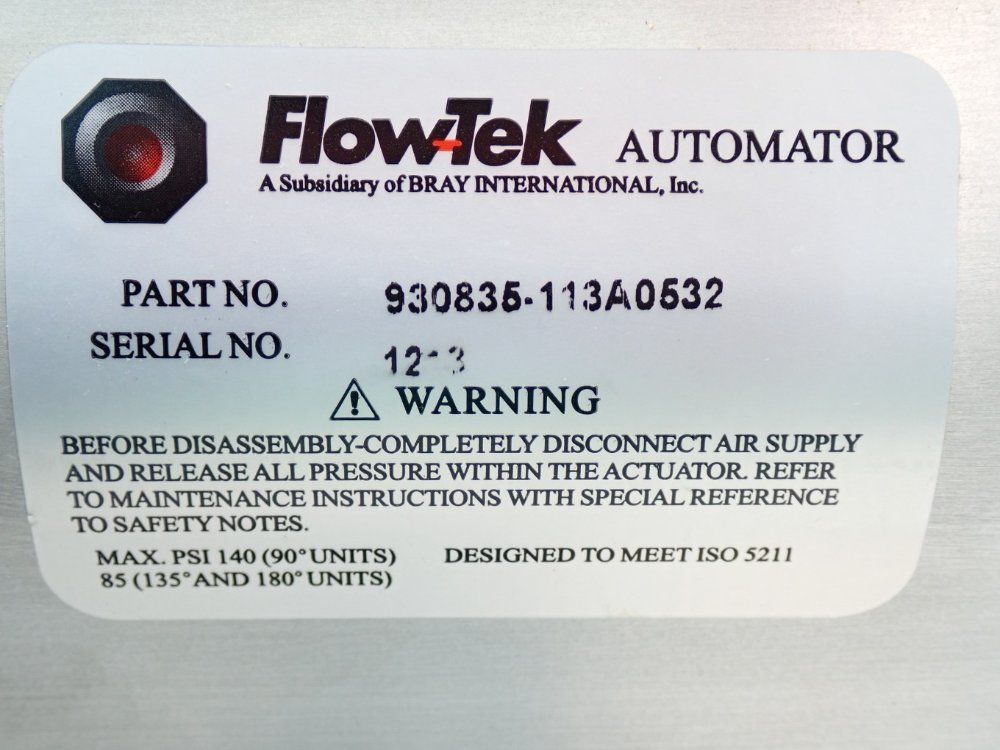 Flowtek Pneumatic Actuator W 50040612610532 Valve Status Monitor  Limit Switch
