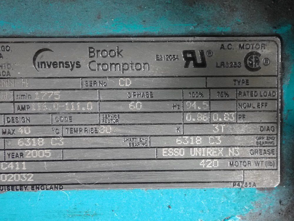 Brook Crompton Brook Crompton 100 Hp Motor