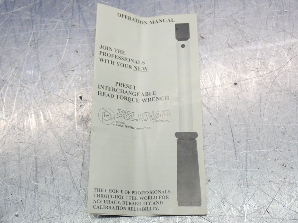 Belknap Standard Interchangeable Torque Wrench - Vb-100st-i