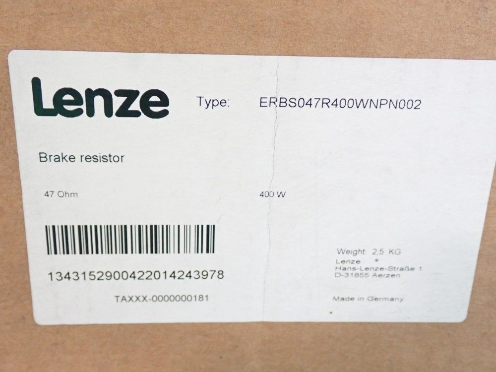 Lenze Brake Resistor - Erbs047r400wnpn002