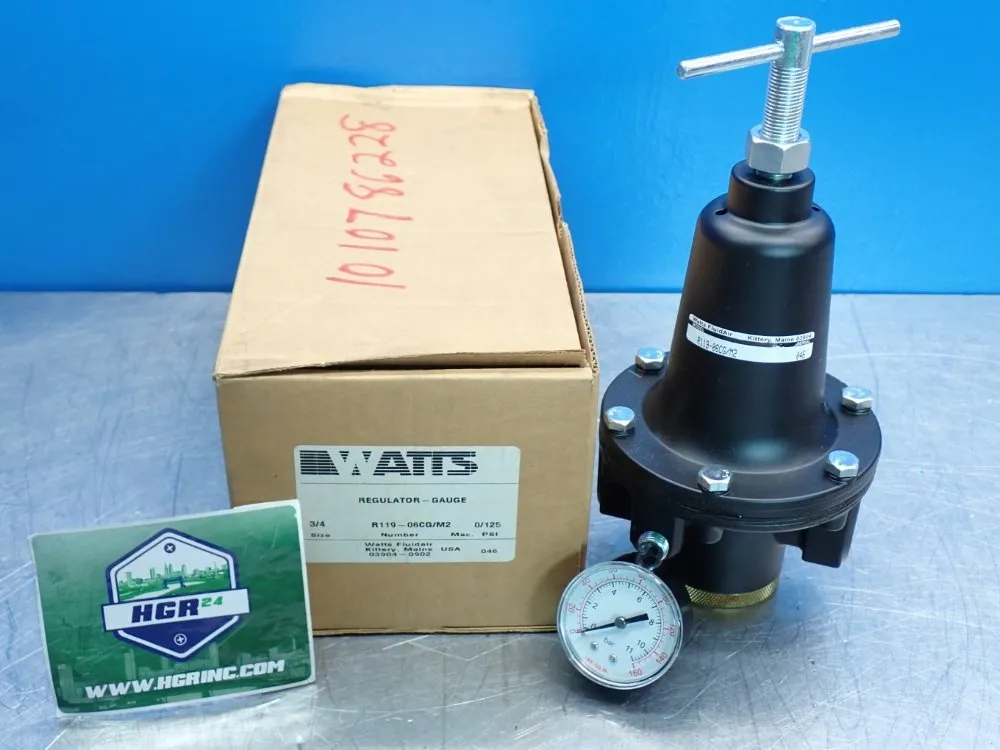 Watts 3/4" Npt, 0-125psi, Max Inlet: 300psi Pressure Regulator Gauge - R119-06cg/m2