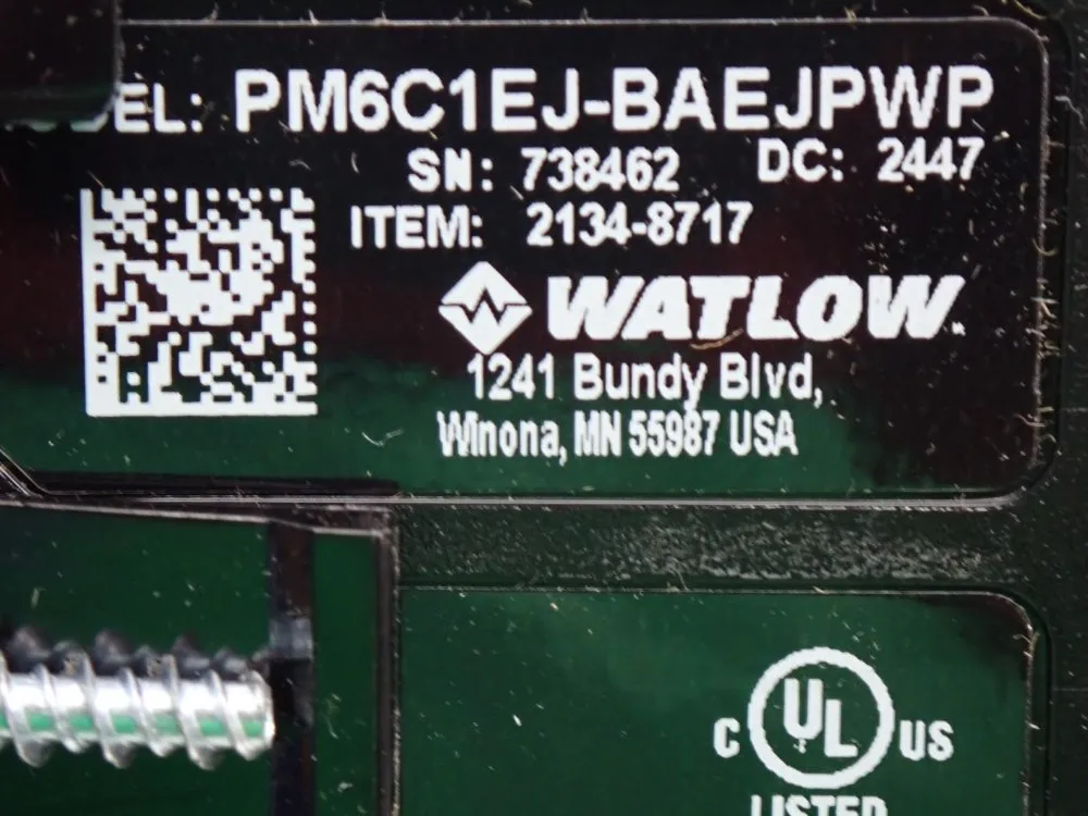 Watlow Temperature Process Controller - Pm6c1ej-baejpwp
