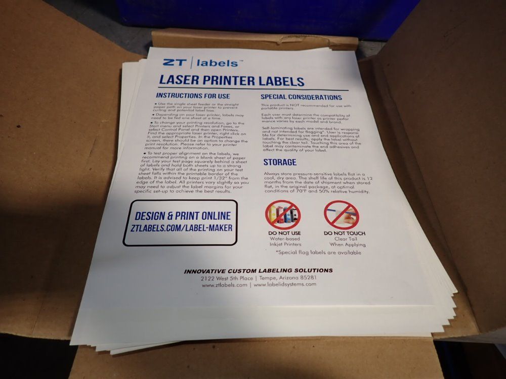Zt Labels Laser Printer Labels