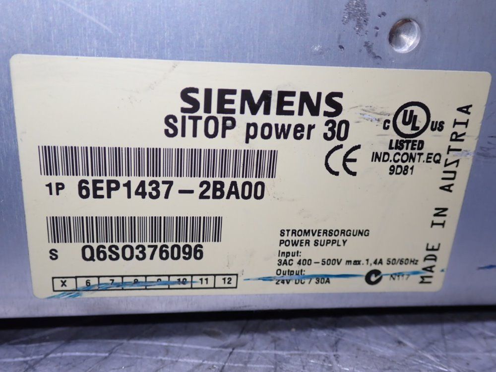 Siemens Power Supply - 6ep1437-2ba00