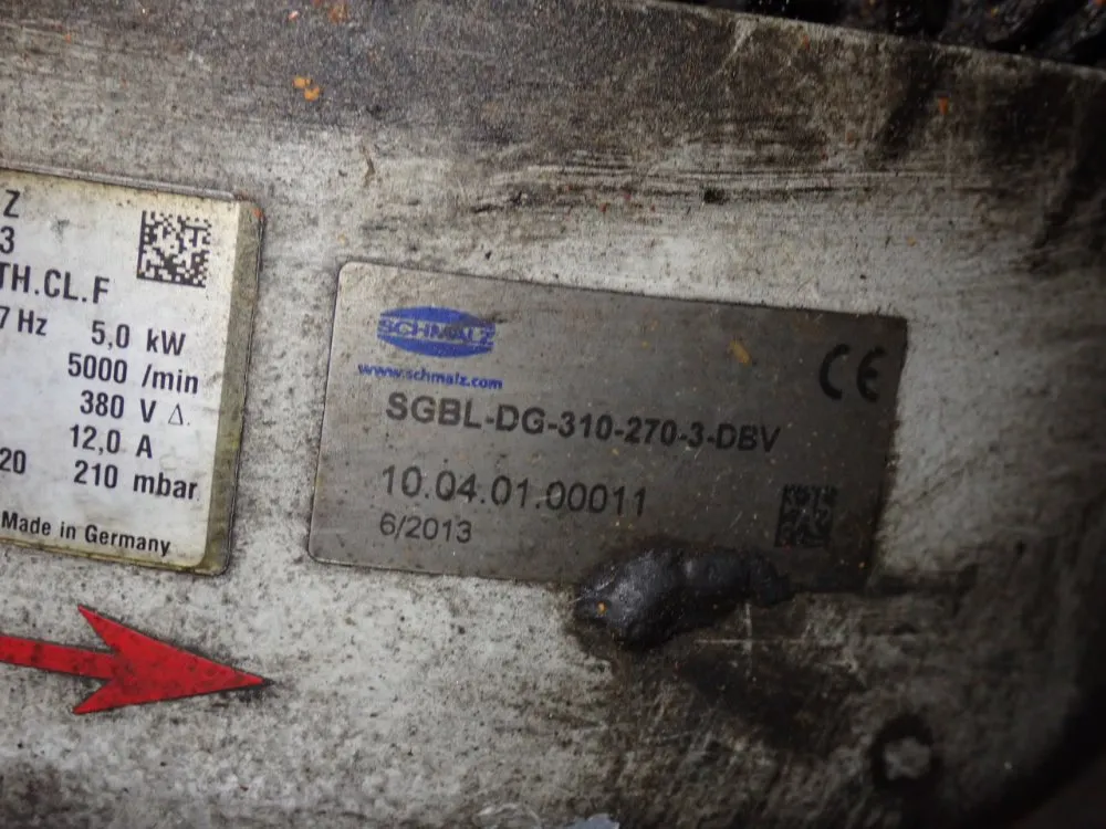 Schmalz 5 Kw Blower - Sgbl-dg-310-270-3-dbv