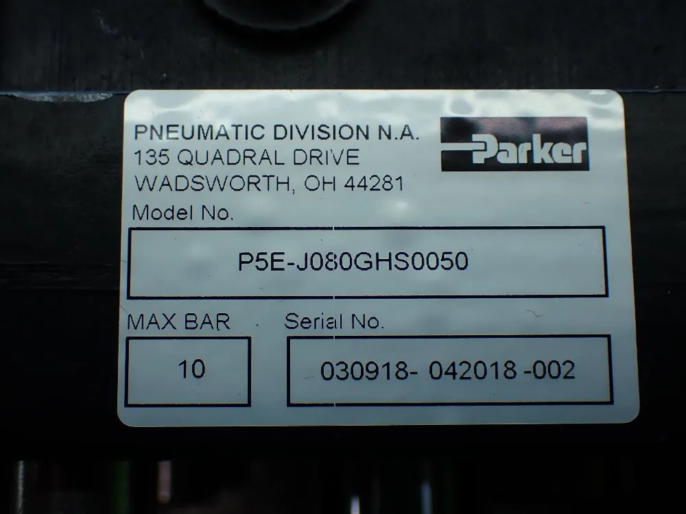 Parker Pneumatic Linear Actuator. - P5e-j080ghs0050