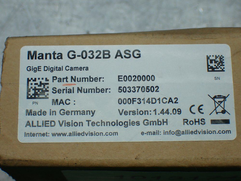 Allied Vision Manta Gige Camera. Mg-032b Asg - E0020000