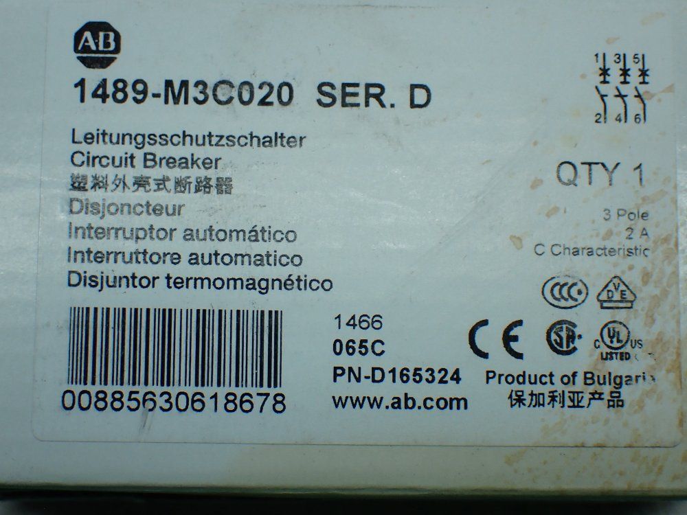 Allen-bradley Circuit Breaker - 1489-m3c020