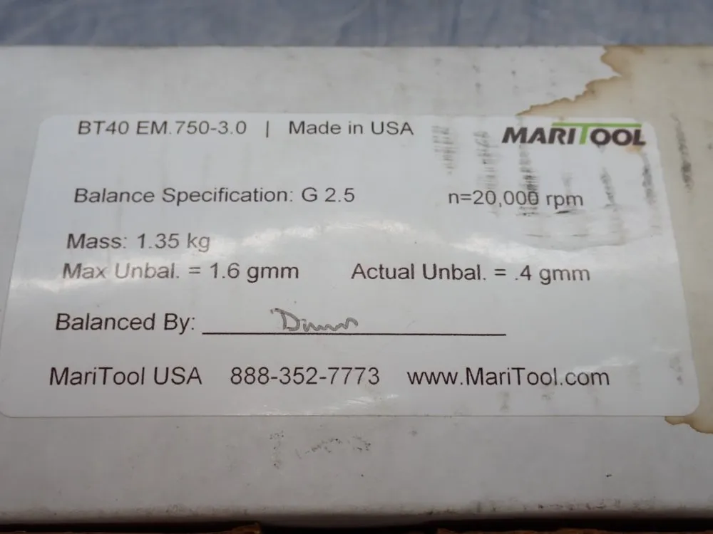 Maritool Tool Holder - Bt40 Em.750-3.0